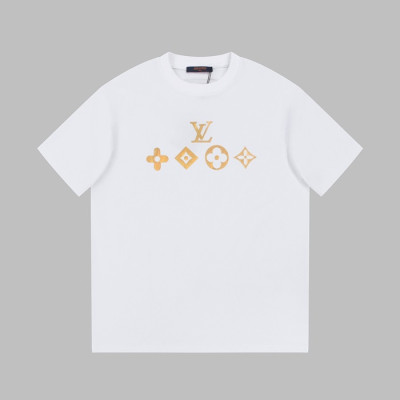 루이비통 남성 화이트 크루넥 반팔티 - Louis vuitton White Black Short sleeved Tshirts - lv1060x