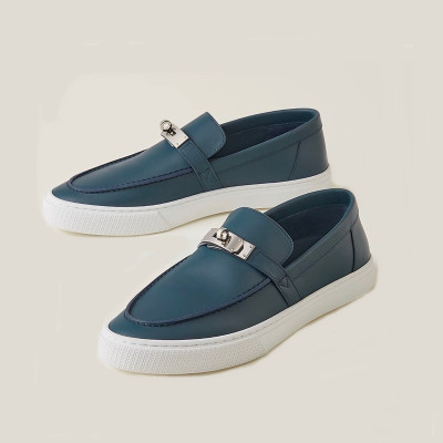 에르메스 남/녀 네이비 로퍼 - Hermes Unisex Navy Loafer - he183x