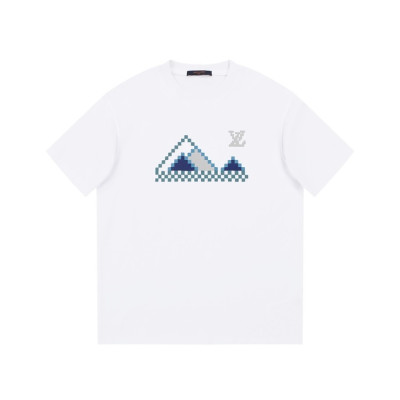 루이비통 남성 화이트 크루넥 반팔티 - Louis vuitton Mens White Short sleeved Tshirts - lv1134x