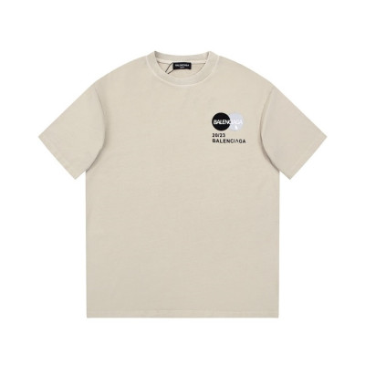 발렌시아가 남성 베이지 크루넥 반팔티 - Balenciaga Mens Beige Short sleeved Tshirts - ba451x