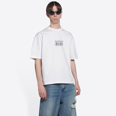 발렌시아가 남성 화이트 크루넥 반팔티 - Balenciaga Mens White Short sleeved Tshirts - ba457x