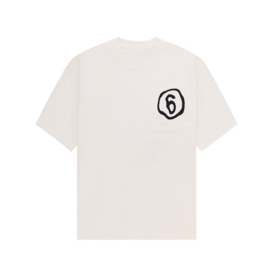 메종마르지엘라 남/녀 크루넥 아이보리 반팔티 - Maison Margiela Unisex Ivory Tshirts - mai176x