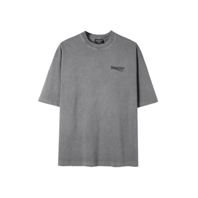 발렌시아가 남성 그레이 크루넥 반팔티 - Balenciaga Mens Gray Short sleeved Tshirts - ba466x