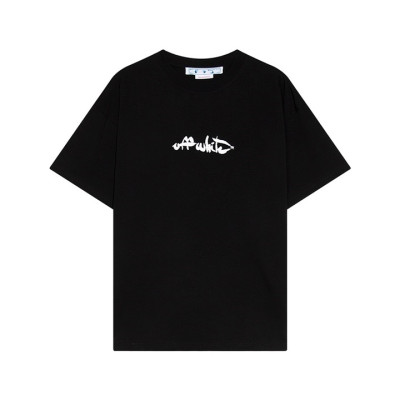 오프화이트 남성 모던 블랙 반팔티 - Off white Mens Black Short sleeved Tshirts - of54x