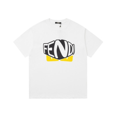 펜디 남성 화이트 크루넥 반팔티 - Fendi Mens White Short sleeved Tshirts - fe144x