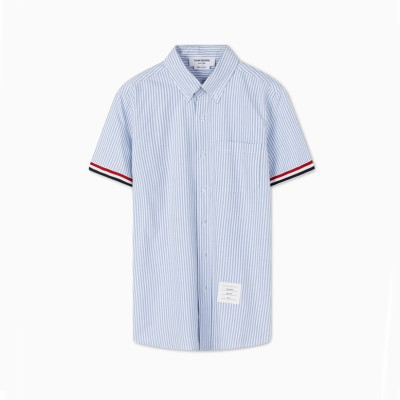 톰브라운 남성 블루 반팔 셔츠 - Thom Browne Mens Blue Half sleeved Shirts - to73x