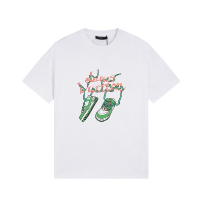 루이비통 남성 화이트 크루넥 반팔티 - Louis vuitton Mens White Short sleeved Tshirts - lv1377x