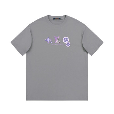 루이비통 남성  그레이 크루넥 반팔티 - Louis vuitton Mens Gray Short sleeved Tshirts - lv1399x