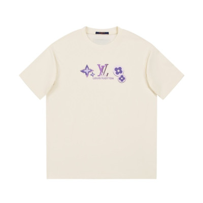 루이비통 남성  아이보리 크루넥 반팔티 - Louis vuitton Mens Ivory Short sleeved Tshirts - lv1400x