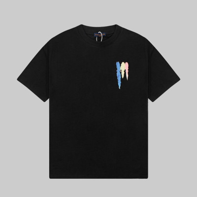 루이비통 남성 블랙 크루넥 반팔티 - Louis vuitton Mens Black Short sleeved Tshirts - lv1423x