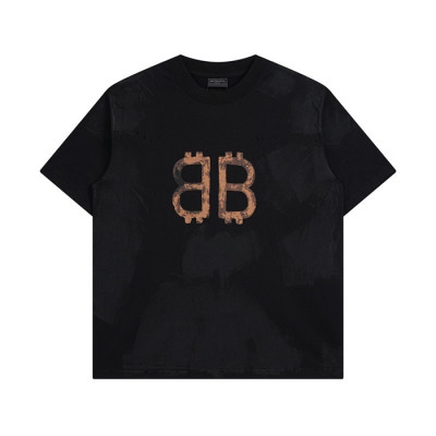 발렌시아가 남성 블랙 크루넥 반팔티 - Balenciaga Mens Black Short sleeved Tshirts - ba501x