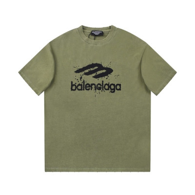 발렌시아가 남성 그린 크루넥 반팔티 - Balenciaga Mens Green Short sleeved Tshirts - ba504x