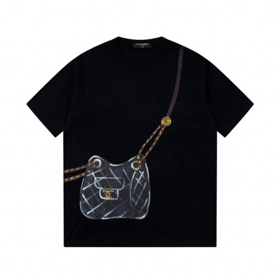 샤넬 남/녀 크루넥 블랙 반팔티 - Chanel Unisex Black Tshirts - ch436x