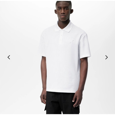 루이비통 남성 화이트 폴로 반팔티 - Louis vuitton Mens White Short Sleeved Tshirts - lv1459x