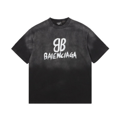 발렌시아가 남성 블랙 크루넥 반팔티 - Balenciaga Mens Black Short sleeved Tshirts - ba508x