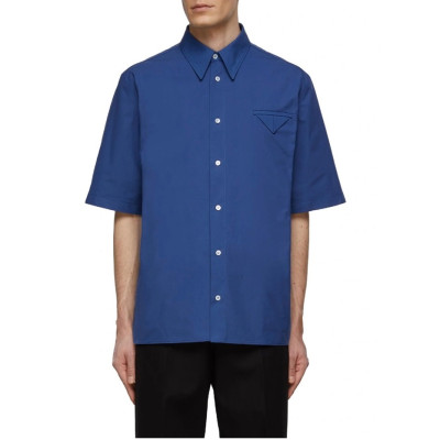 보테가베네타 남성 블루 반팔 셔츠 - Bottega veneta Mens Blue Shirts - bv101x