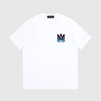 아미리 남성 화이트 크루넥 반팔티 - Amiri Mens White Short sleeved Tshirts - amr124x