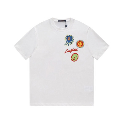 루이비통 남성 크루넥 화이트 반팔티 - Louis vuitton Mens White Short sleeved Tshirts - lv1567x