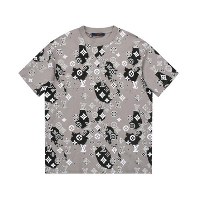 루이비통 남성 크루넥 그레이  반팔티 - Louis vuitton Mens Gray Short sleeved Tshirts - lv1574x