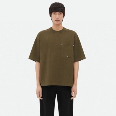 보테가베네타 남성 크루넥 카키 반팔티 - Bottega veneta Mens Khaki Tshirts - bv107x