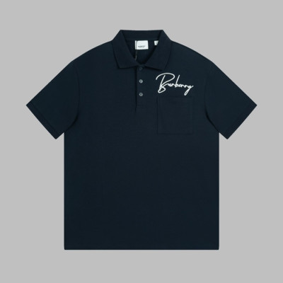 버버리 남성 네이비 폴로 반팔티 - Burberry Mens Navy Short Sleeved Tshirts - bu229x