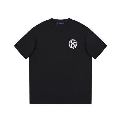 루이비통 남성 크루넥 블랙 반팔티 - Louis vuitton Mens Black Short sleeved Tshirts - lv1608x