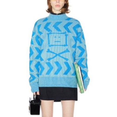 아크네 남/녀 크루넥 블루 니트 - Acne Unisex Blue Knits - ace216x