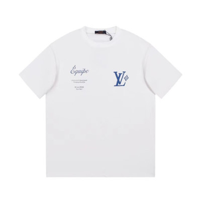 루이비통 남성 크루넥 화이트 반팔티 - Louis vuitton Mens White Short sleeved Tshirts - lv1690x