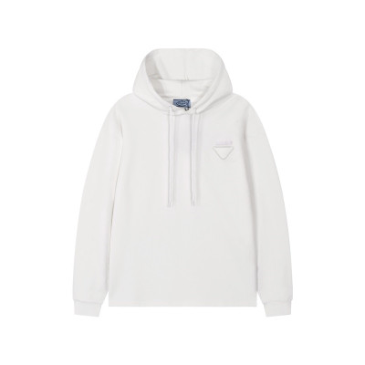 프라다 남성 캐쥬얼 화이트 후드티 - Prada Mens White Hoodie - pr667x