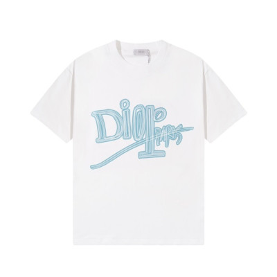 디올 남성 화이트 크루넥 반팔티 - Dior Mens White Short sleeved Tshirts - di600x