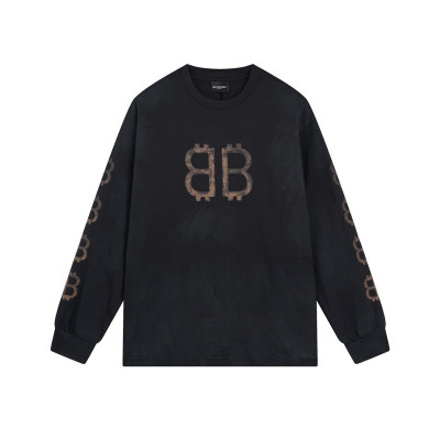 발렌시아가 남/녀 블랙 맨투맨 - Balenciaga Unisex Black Tshirts - ba555x