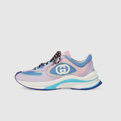 구찌 남/녀 GG 블루 라이톤 - Gucci Unisex Blue Sneakers- gu946X