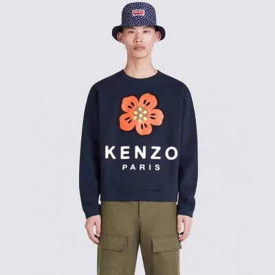 겐조 남/여 캐쥬얼 네이비 맨투맨 - Kenzo Unisex Navy Tshirts - ken227x