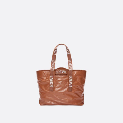 로에베 남/녀 페이퍼 카프스킨 폴드 토트백 【매장-260만원대】 - Loewe Unisex Camel Tote Bag - loe791x