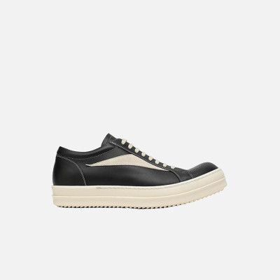 릭오웬스 남성 빈티지 스트로브 블랙/밀크 로우 스니커즈 【매장-100만원대】 - Rick Owens Mens Black Sneakers - ric132x