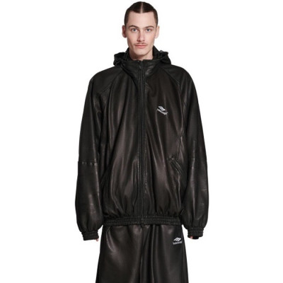 발렌시아가 남성 블랙 가죽 자켓 - Balenciaga Mens Black Jackets - ba597x