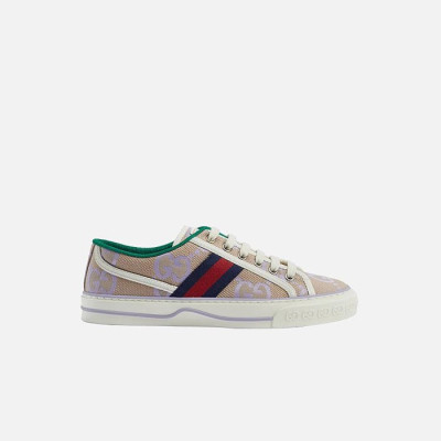 구찌 남/녀 테니스 1977 GG 다크 베이지/퍼플 스니커즈 【매장-110만원대】 - Gucci Unisex Purple Sneakers - gu984x