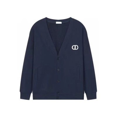 디올 남성 네이비 브이넥 가디건 - Dior Mens Navy Cardigan - di698x