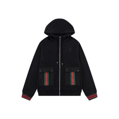 구찌 남성 블랙 집업 후드티 - Gucci Mens Black Zipup Hoodie - gu1009x