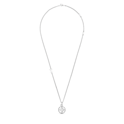 루이비통 남성 LV 트위스티드 플라워 펜던트 【매장-150만원대】 - Louis vuitton Mens White Gold Necklace - acc232x