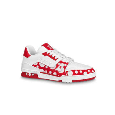 루이비통 남성 LV x YK 트레이너 레드 스니커즈 【매장-190만원대】 - Louis vuitton Mens Red Sneakers - lv1948x