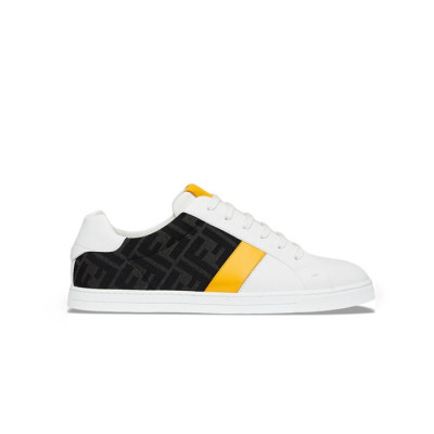 펜디 남성 FF 로고 프린트 옐로우 로우탑 스니커즈 【매장-140만원대】 - Fendi Mens Yellow Sneakers - fe506x