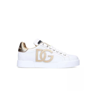 돌체앤가바나 남성 DG 로고 카프스킨 포르토피노 스니커즈 【매장-110만원대】 - Dolc&Gabbana Mens White Sneakers - dol495x