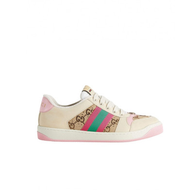 구찌 남/녀 GG 스크리너 스니커즈 【매장-120만원대】 - Gucci Unisex Pink Sneakers - gu1036x