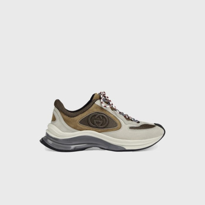 구찌 런 카키/그레이 스웨이드 스니커즈 【매장-160만원대】 - Gucci Womens Khaki Sneakers - gu1049x