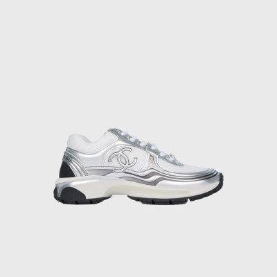 샤넬 여성 패브릭 라미네이티드 화이트/실버 스니커즈 【매장-230만원대】 - Chanel Womens Silver Sneakers - ch534x