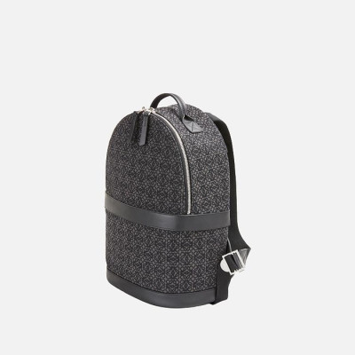 로에베 남성 애너그램 자카드 & 카프스킨 라운드 백팩 【매장-280만원대】 - Loewe Mens Black Back Pack - loe802x