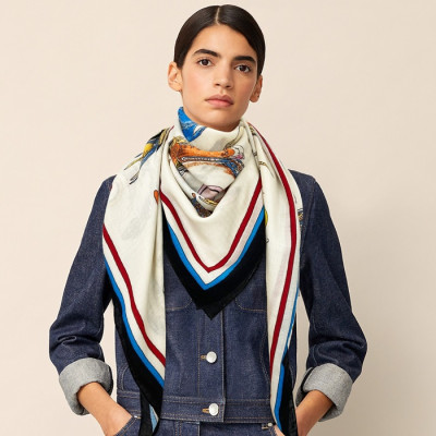 에르메스 여성 캐시 아이보리 스카프 - Hermes Womens Ivory Scarf - he404x