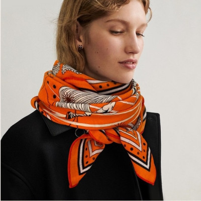 에르메스 여성 캐시 오렌지 스카프 - Hermes Womens Orange Scarf - he411x