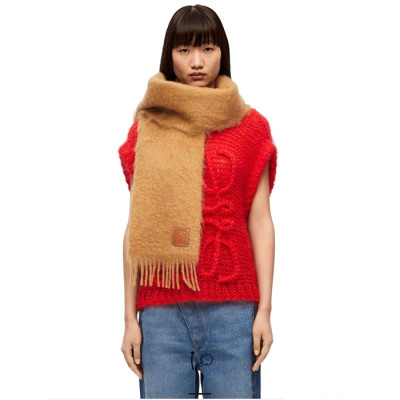 로에베 여성 카멜 머플러 - Loewe Womens Camel Muffler - loe805x